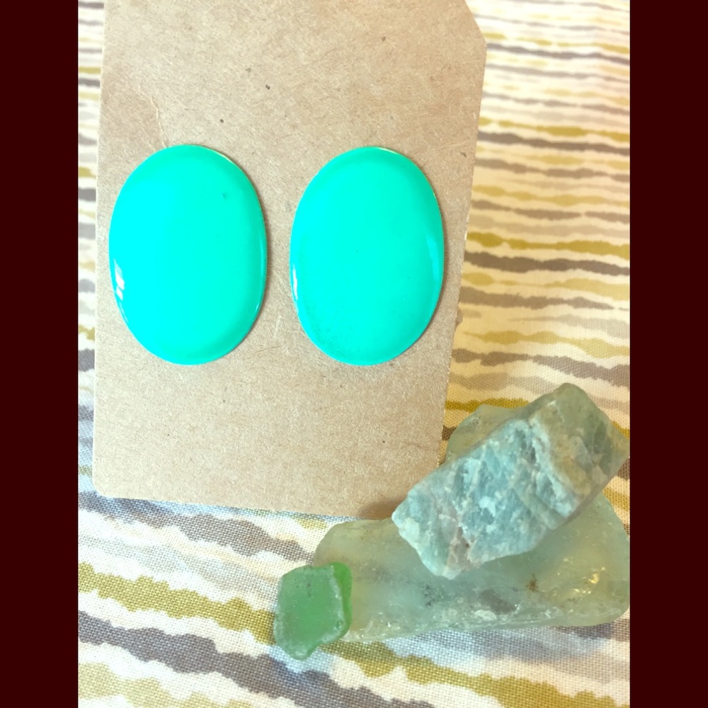 Adorable teal colored earrings